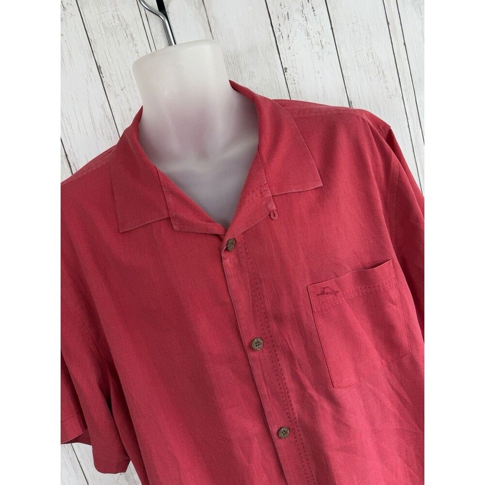 Men's Tommy Bahama Relax Red Shirt Silk Blend Size 2XL